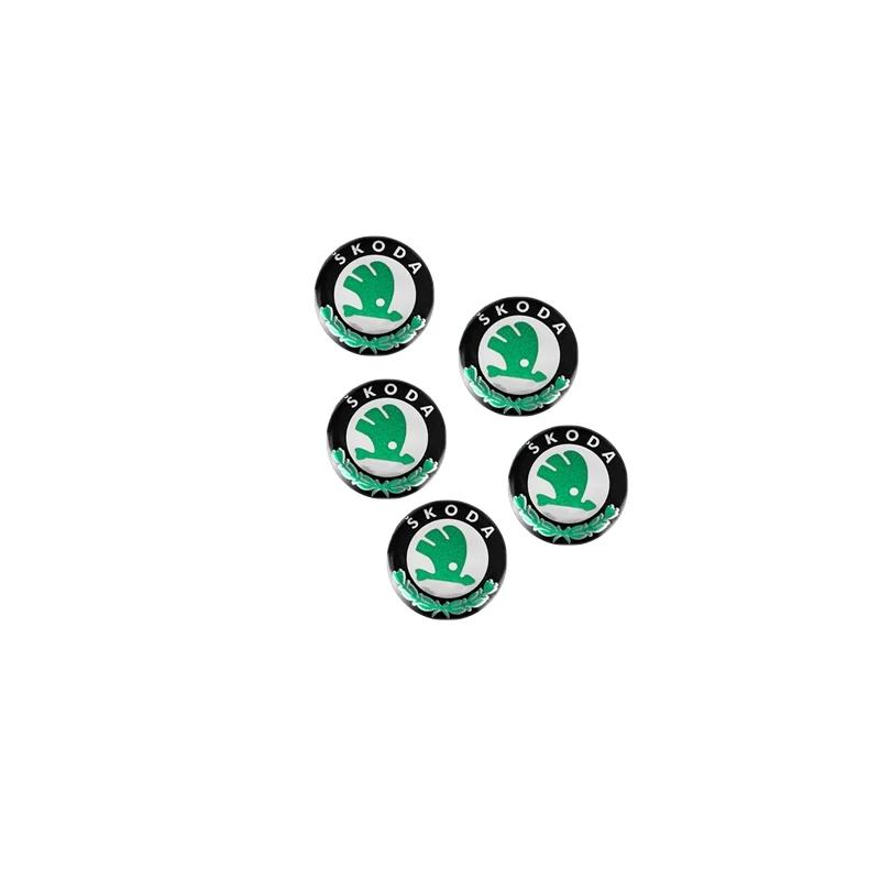 

Car Sticker 2025 New 5Pcs 14mm Car Styling Remote Control Key Emblem Stickers For Skoda Kodiaq Octavia Rapid Fabia Karoq Superb