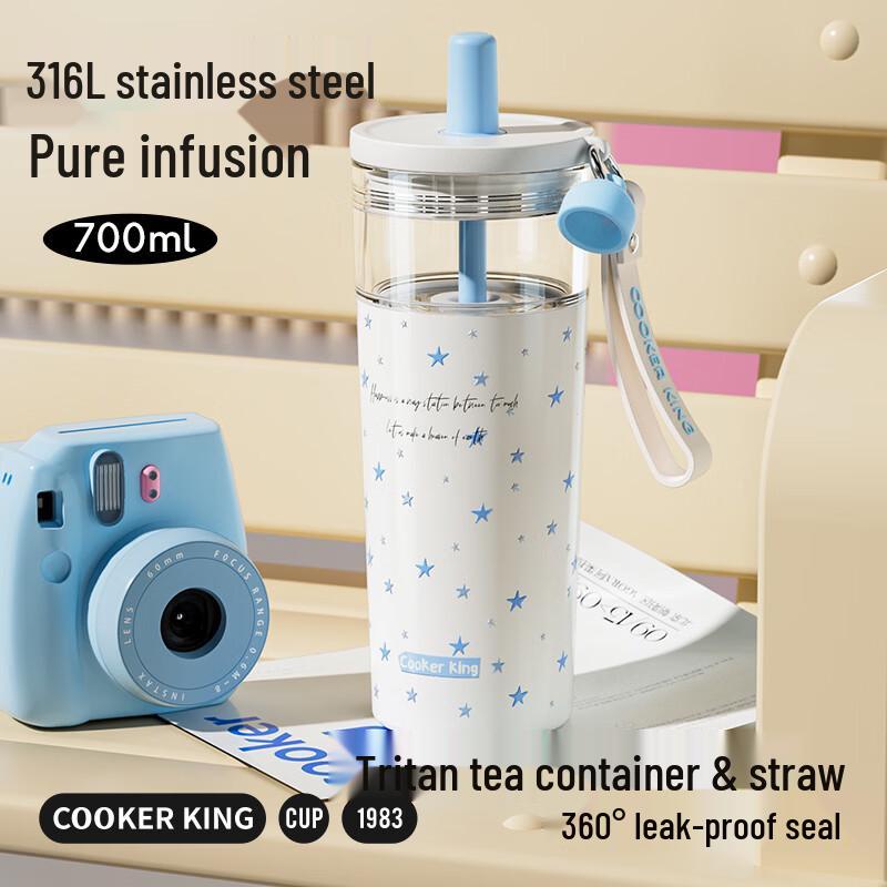 COOKER KING 316L Stainless Steel Insulated Tea Water Bottle 700ml