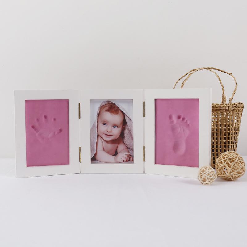 Baby Hand & Footprint Clay Photo Frame: Newborn Commemoration & 100 Days Souvenir