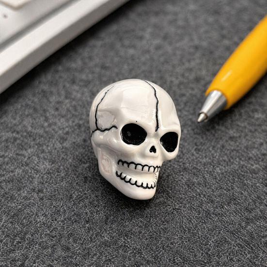 Yousheng Halloween Skull Decoration, Black White Gothic Ornament for Spooky Party, Resin Haunted House Table