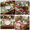 4Pcs Placemats & Coasters Set Christmas Santa Robin Snowman Reindeer Dinner Mats