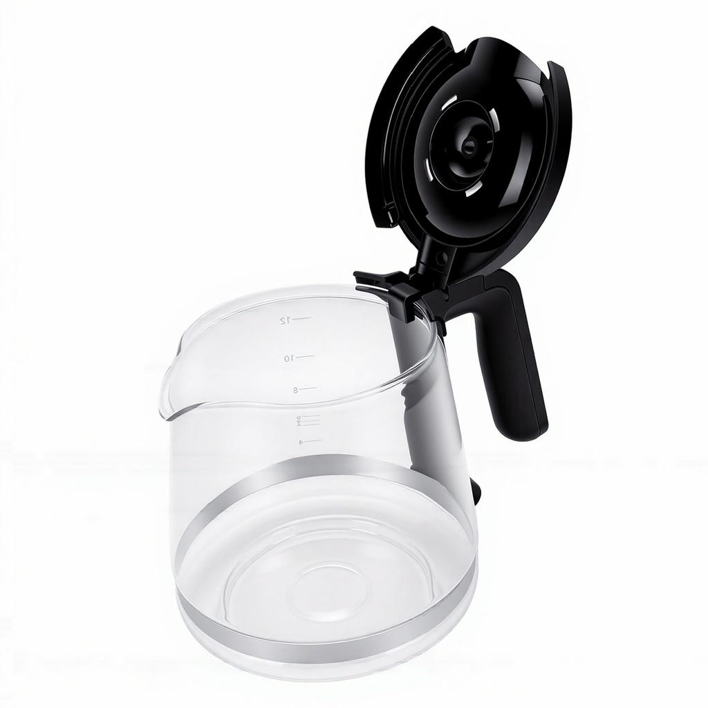 Coffee Pot 1.8L 12 Cup Heat Proof Shatter Proof Glass Coffee Carafe with Open Handle for Coffee Maker Replacement