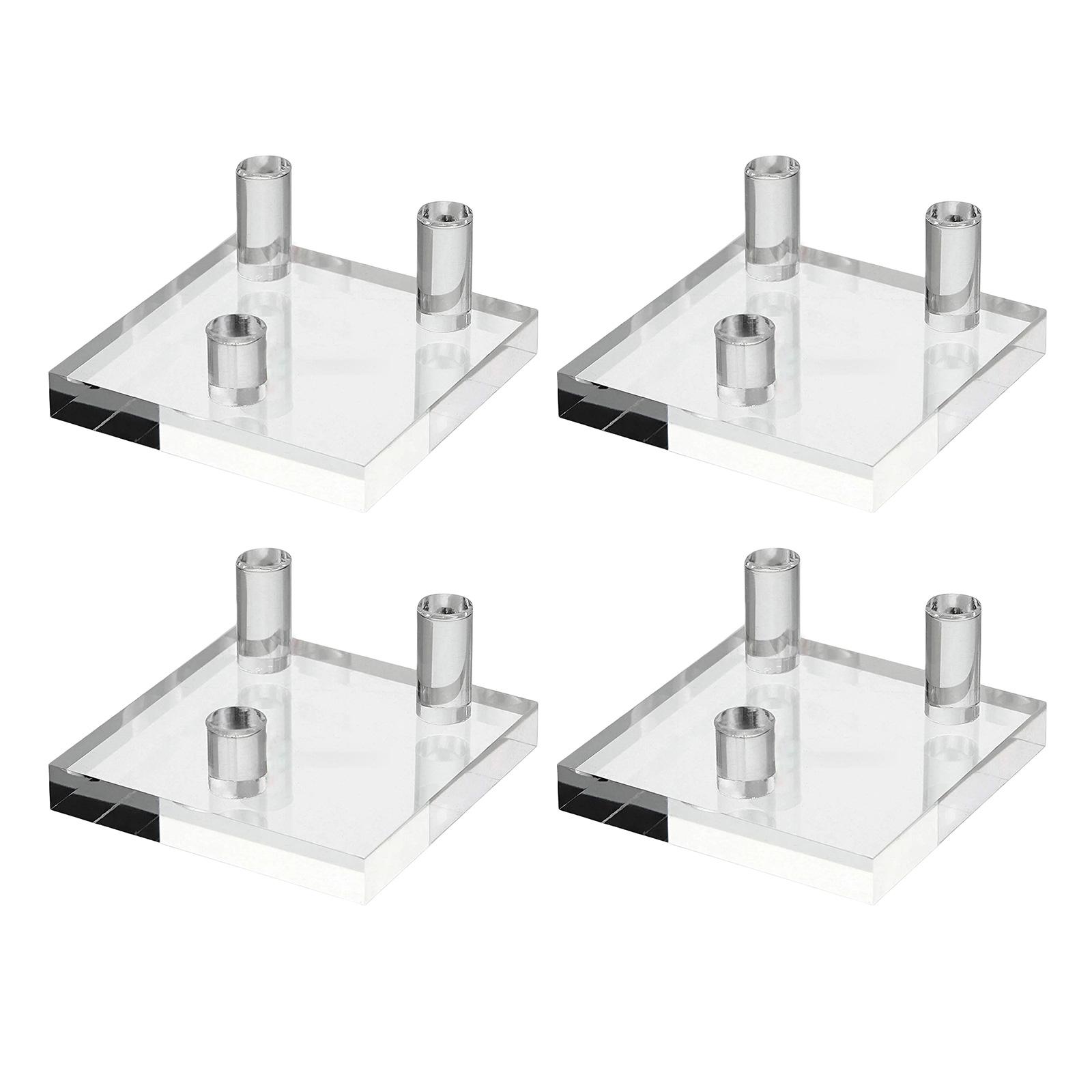 

Набор из 4 прозрачных акриловых подставок для маленьких коллекционных предметов и жеод минерального агата, держатель для дома или офиса S