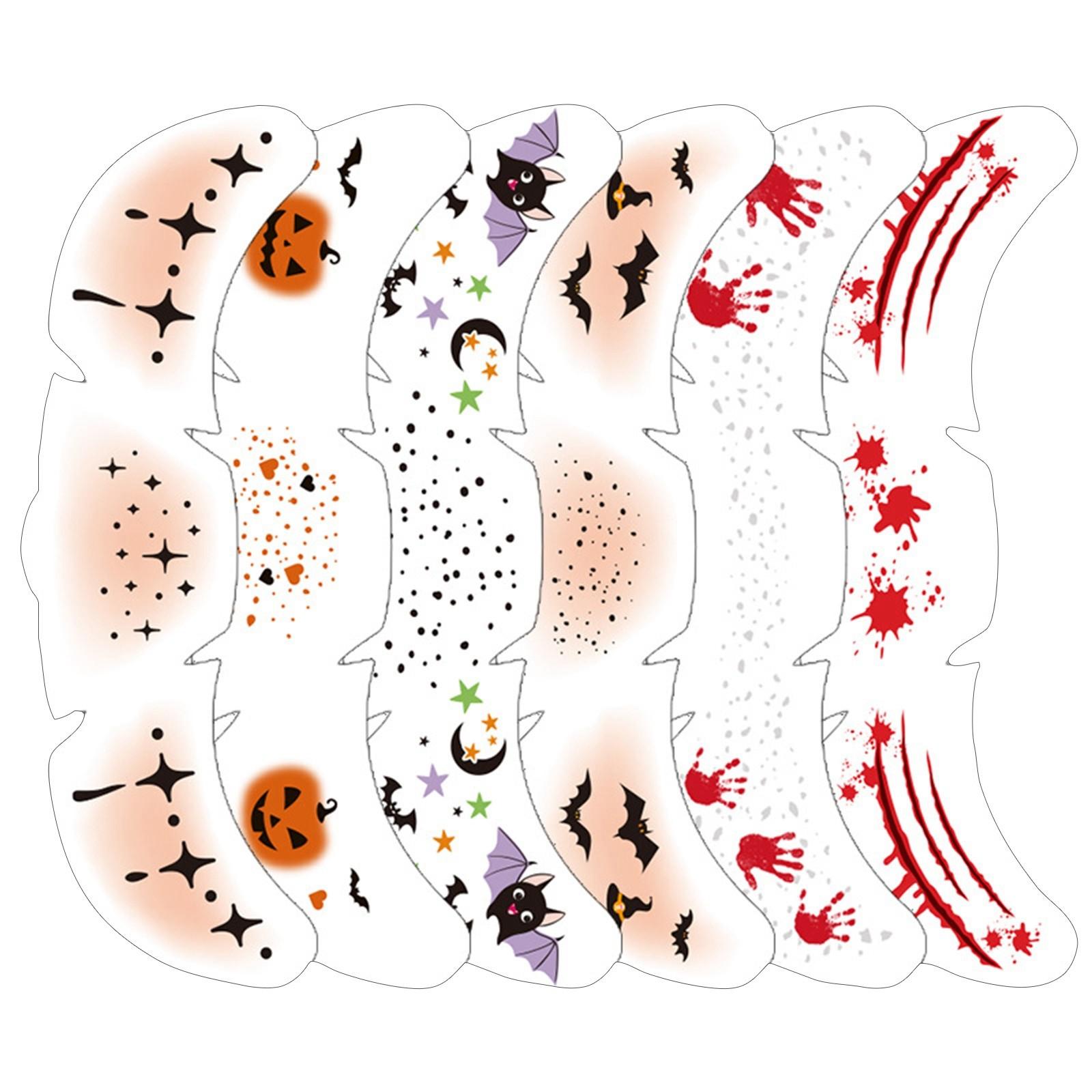 

Halloween face stickers, face painted stickers (6pcs/set) One Size белый
