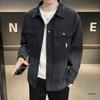 Men's Gradient Denim Jacket - Autumn 2023 Velvet-Lined Loose Fit Youth Style