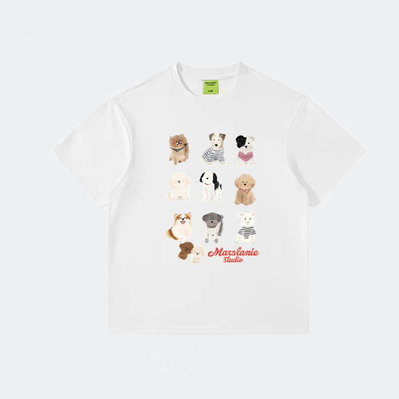 Plus-size plus-size plus-size girl pure cotton American vintage cartoon short-sleeve T-shirt for women, summer design niche and unique short-sleeve to