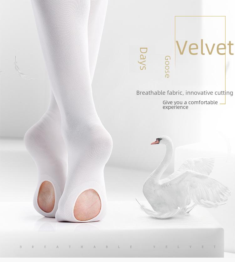 Spring/Summer Children's 60D Dance Socks: Thin Velvet Ballet Pantyhose, Anti-Hook, White