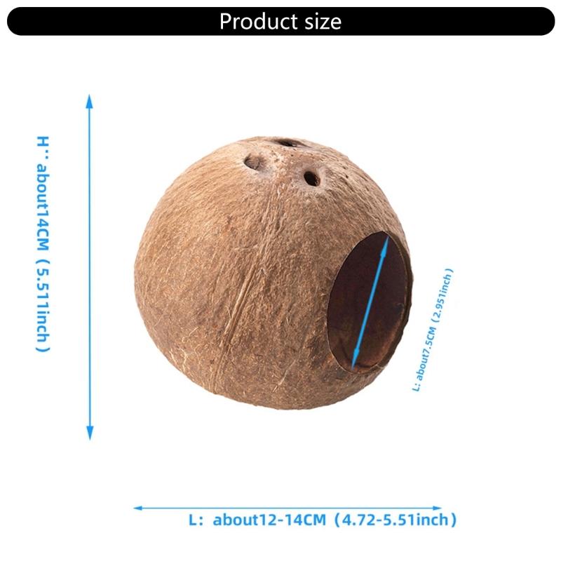 Hamster House Hideouts Climbing Ladder Small Animal Habitat Natural Coconuts Play House Chews Toy for Dwarf Hamster