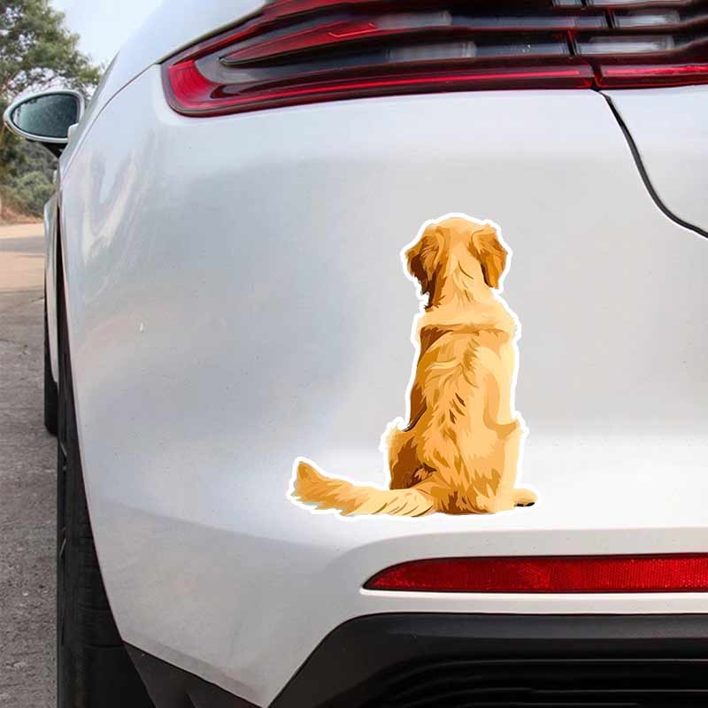 Golden Retriever Pet Dog Car Stickers Waterproof Vinyl Decals Auto Body Window Bumper Decor Motorcycle Helmet Stickers TM202