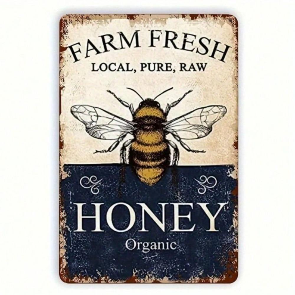 Metal Wall Art Farmhouse Honey Decor Rustic Vintage Poster For Kitchen