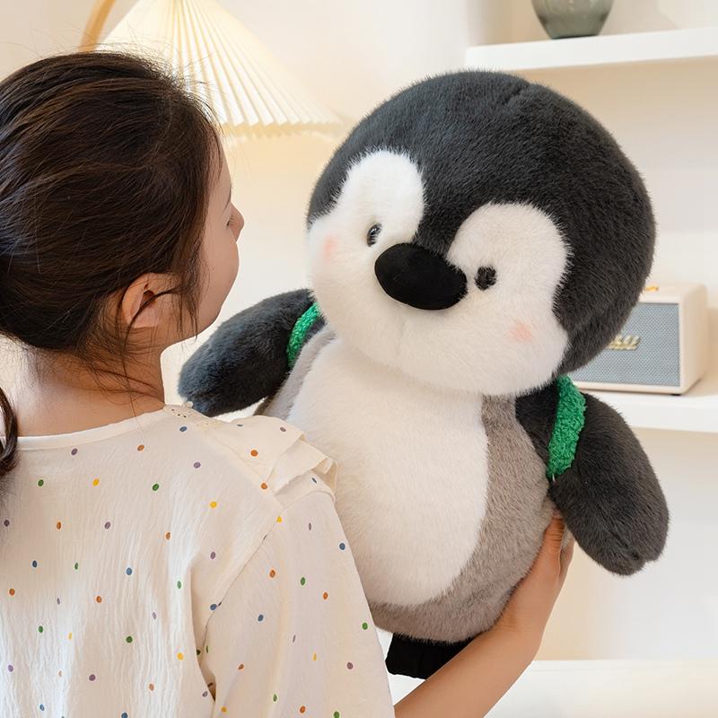 25cm Standing Cartoon School Penguin Doll Plush Toy Soft Stuffed Cartoon Animal Blue Black Pink Kawaii Pillow Birthday Gift