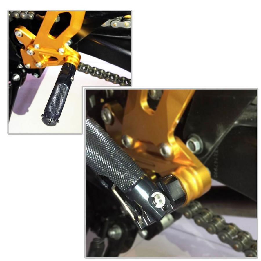 Universal Pair CNC Aluminum Motorcycle Folding Rearsets Rear Set Footrest Footpe