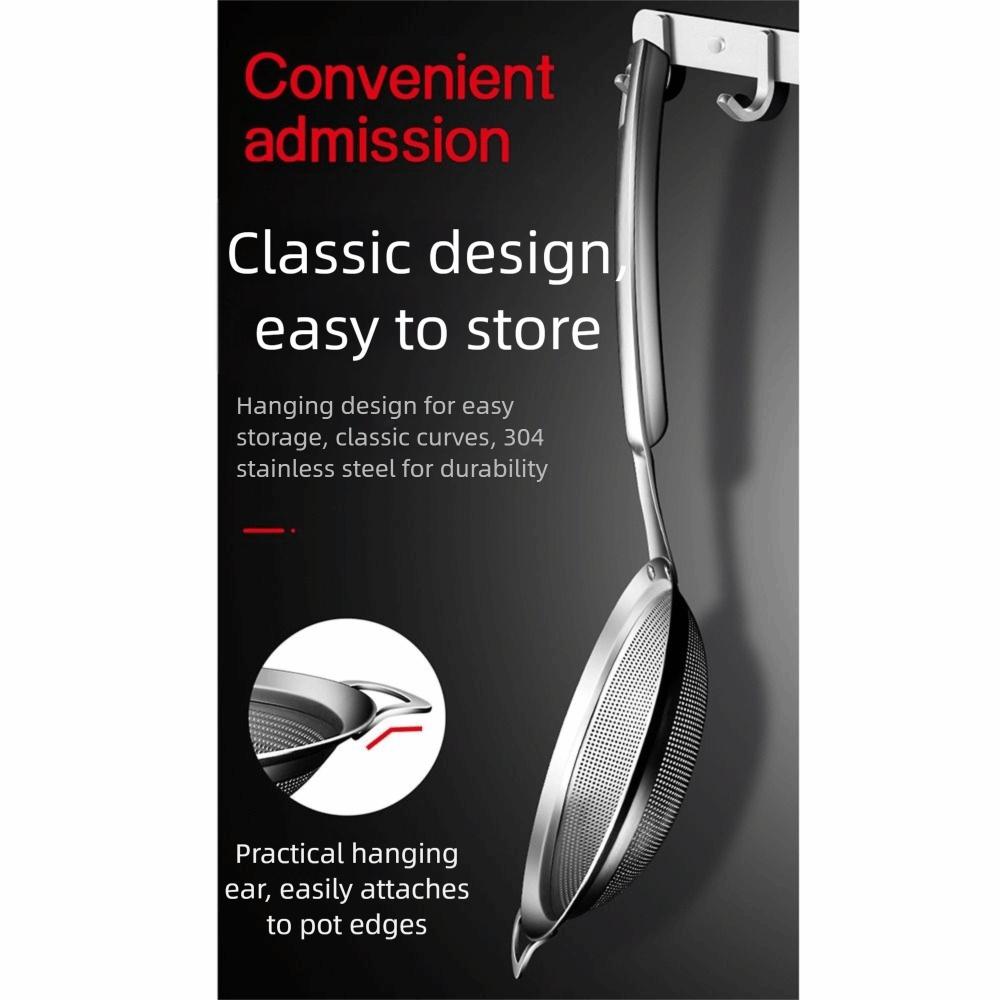 304 Stainless Steel Stainless Steel Strainer Long Handle Kitchen Sieve  Flour Sifting
