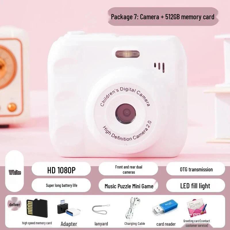HD Dual-Camera Instant Digital Camera for Campus Students with Photo Transfer to Phone