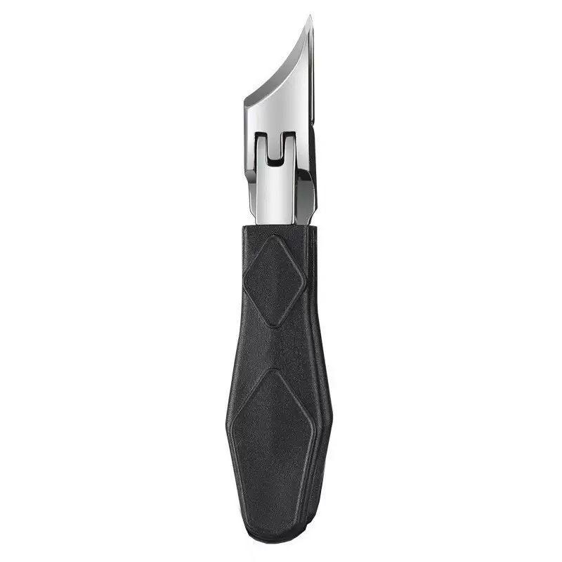 Fine-Tipped Angled Nail Clippers, Large Opening & Anti-Splatter, Portable for Thick and Hard Nails - Manicure Tool
