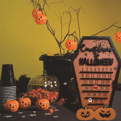 Halloween Countdown Calendar Wooden Ghost Pumpkin Countdown Calendar Reusable Halloween Horror Ornaments