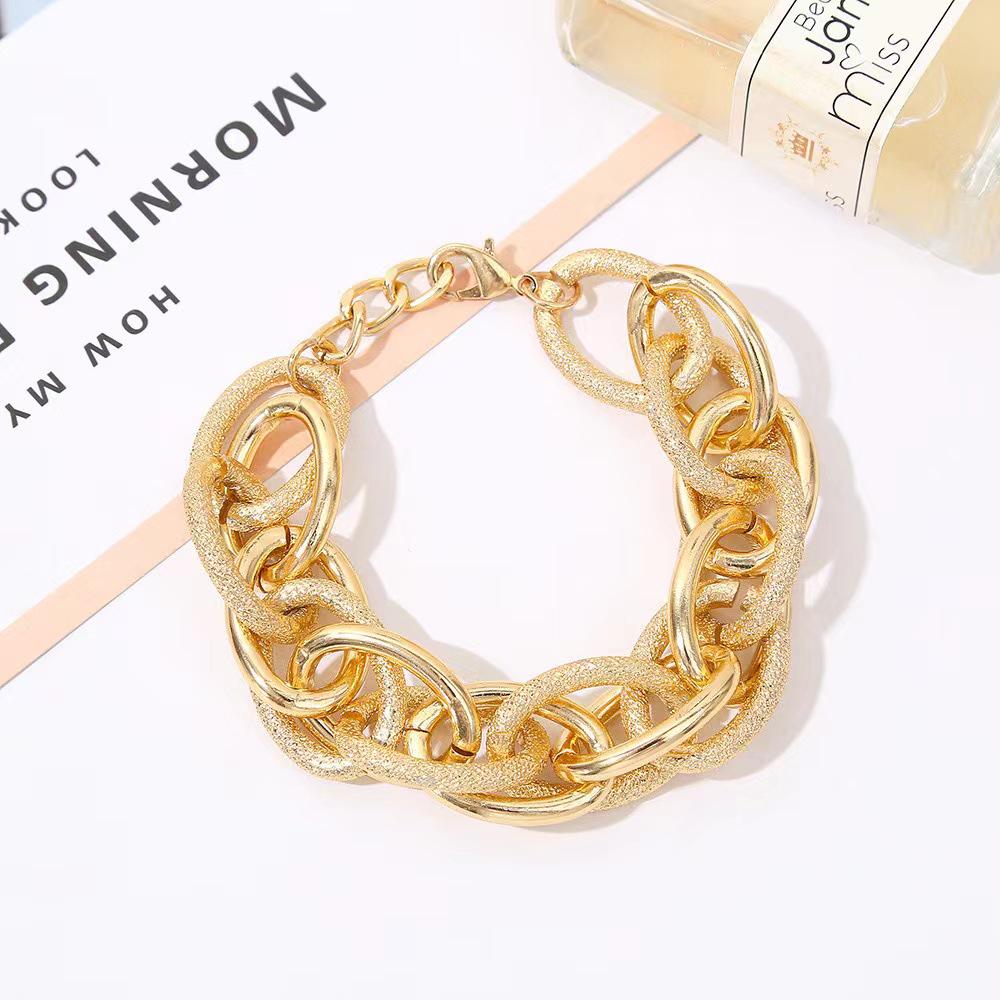 Thick Chain Street Hip-Hop Necklace & Bracelet Set