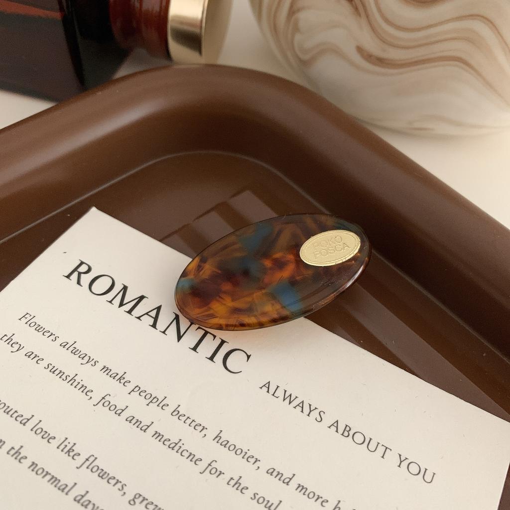 Korean Hair Clips for Women Elegant Colorful Solid Color Oval Marble Pattern Hair Barrettes Girls Hair Clip Hair Accessories New