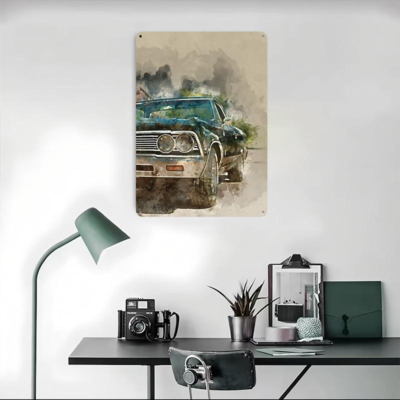 Vintage Car Printed Poster Customized Wall Art Retro Vintage Metal Tin Signs for Room Bedroom Decoration Aesthetic Office Decor