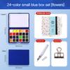 12/24 Colors Portable Travel Watercolor Palette With Waterbox Mini Paint Box Sketchbook Water Brush Student Outing Art Supplies