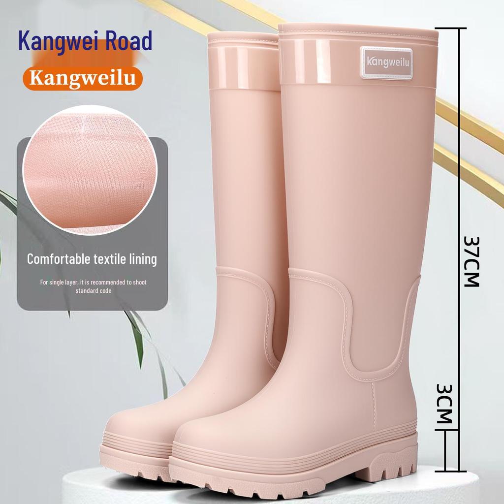 Bottes de pluie imperméables doublées polaire pour femme - Antidérapantes, à semelles épaisses, idéales pour la randonnée en forêt tropicale