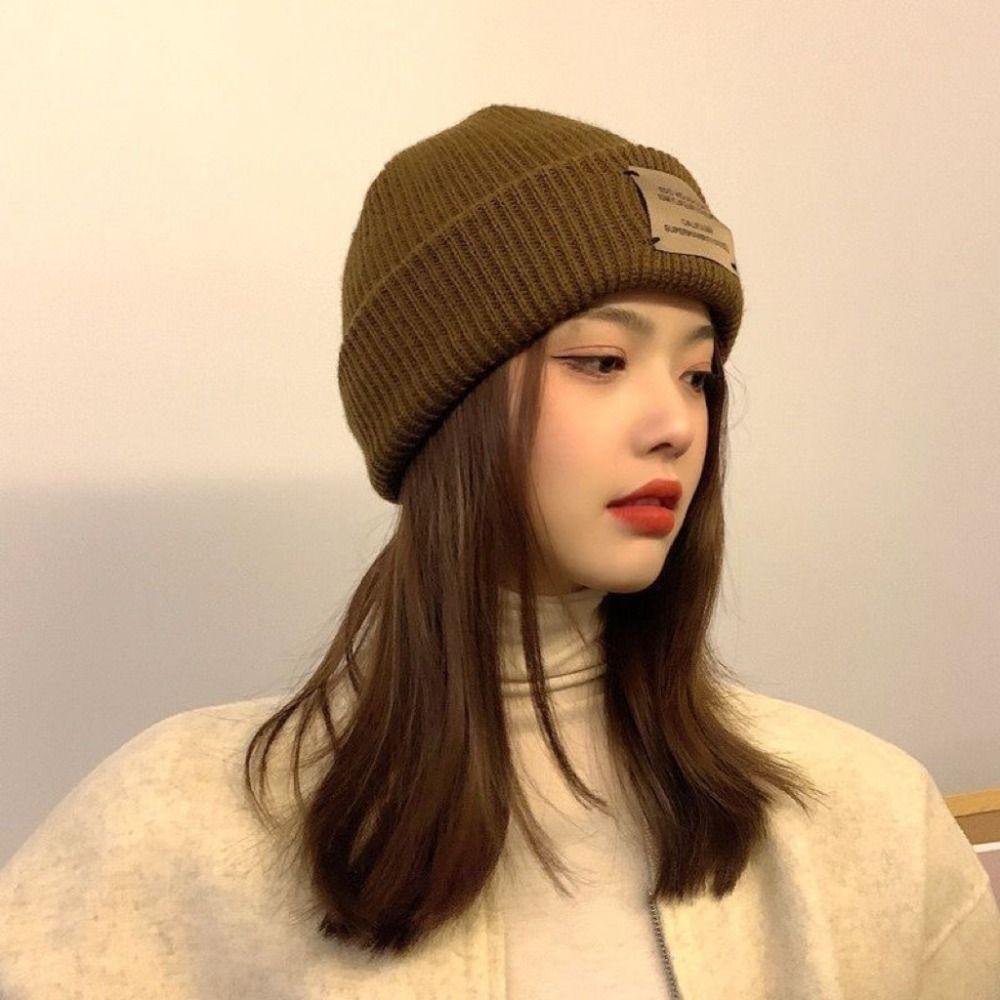 Breathable Winter Warm Hats Letters Embroidered Knitted Hats Fashionable Bucket Hats  Outdoor
