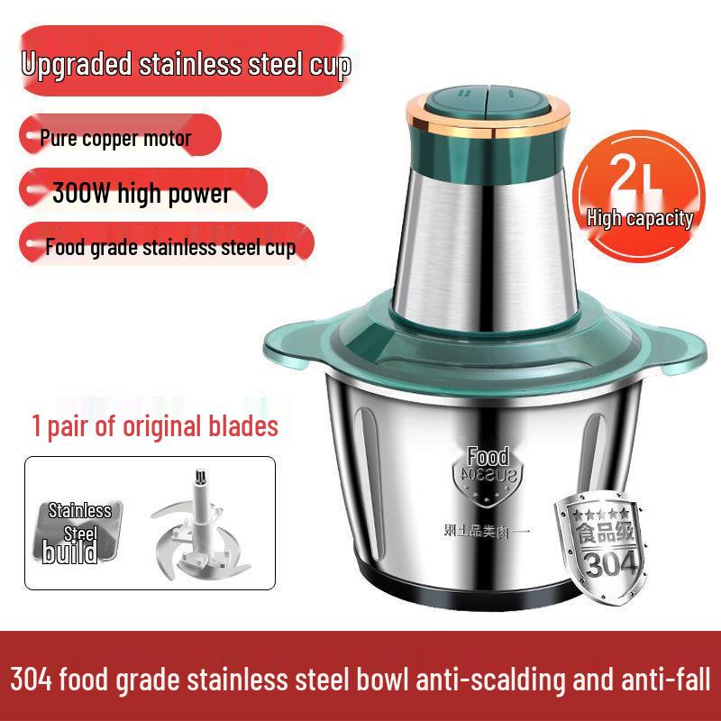 Compact 3L Stainless Steel Electric Meat Grinder & Food Processor
