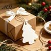 Small Paper Tags for Craft Projects 50Pcs Christmas Tree Gift with String, DIY Blank Customizable Wrapping Hanging Labels Holiday Wrapping,