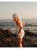 Sexy Butter Yellow Beach Mini Dress 2025 Women Summer Swimsuit Cover Up Chic Straps V-neck Sleeveless Holiday Party Dresses K215