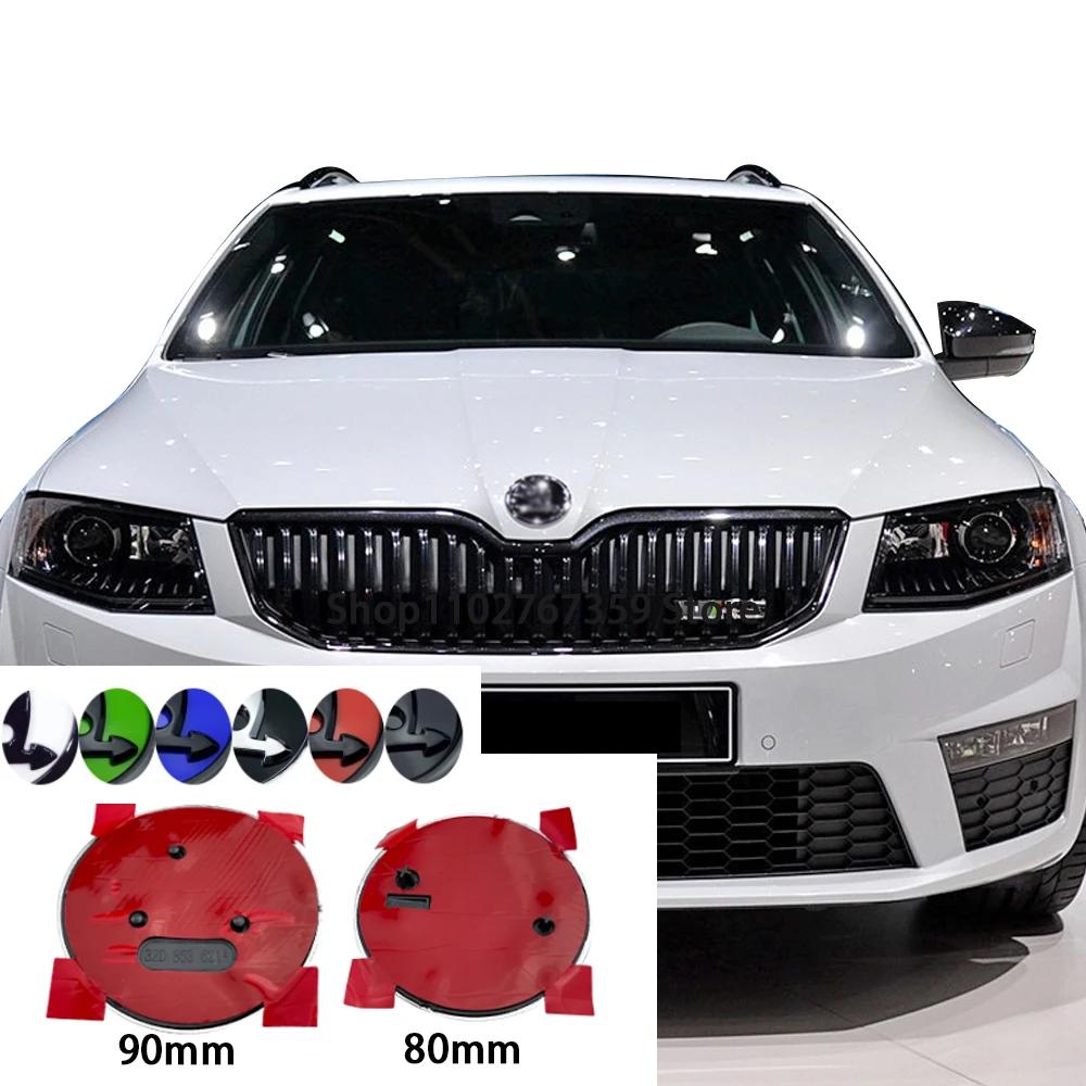 2025 Hot 2Pcs 80mm 90mm Emblem For Skoda Fabia 1 2 Octavia a7 RS Superb Rapid Yeti Karoq Vision Car Head Front Rear Boot Tailgat
