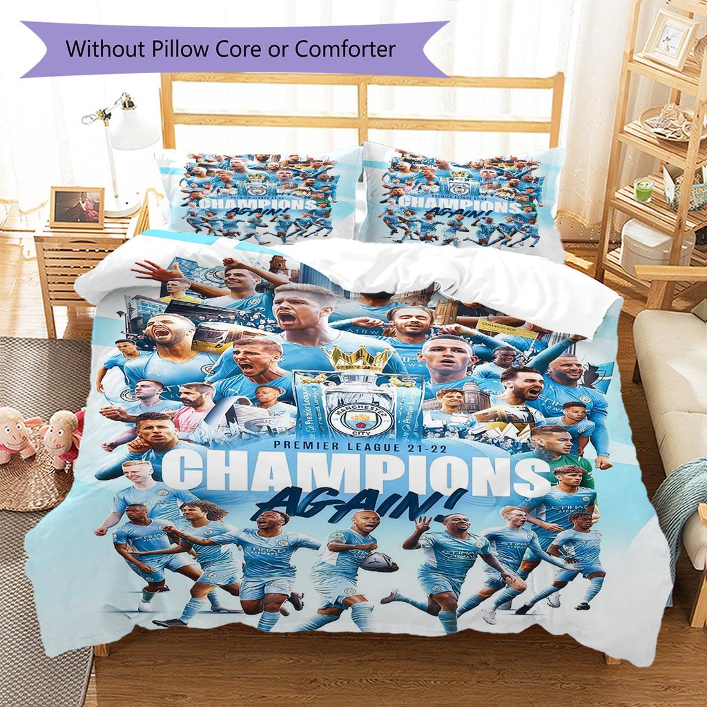The Blues Team Bedding Quilt Set Quilt Cover Pillowcase Home Decoration Birthday Gift (1 * Duvet Cover + 2 * Pillowcase, Without Core)