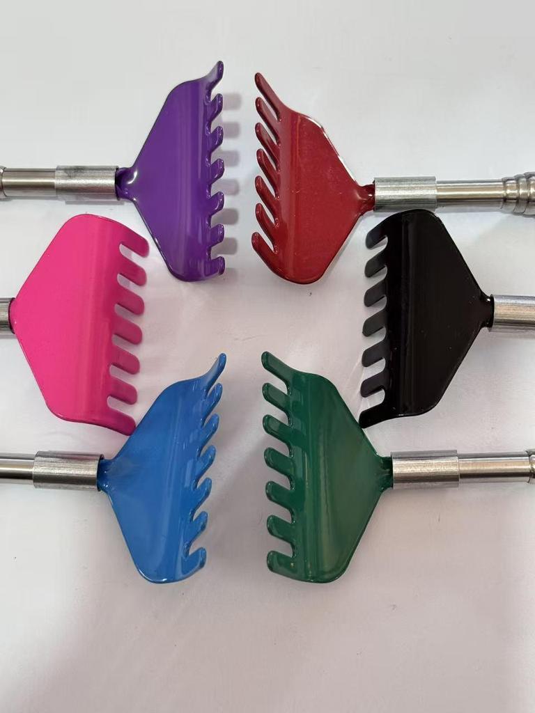 Seven-Tooth Stainless Steel Retractable Back Scratcher - Solo Use Itch Relief for Seniors