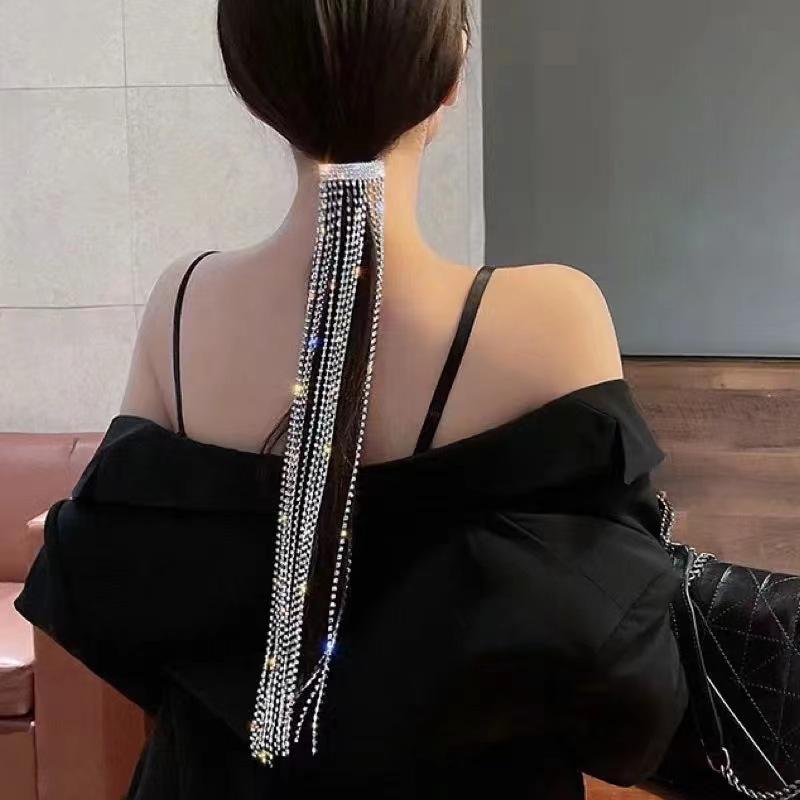 

Rhinestone Tassel Fairy Headdress: Spring Clip Ponytail Accessory