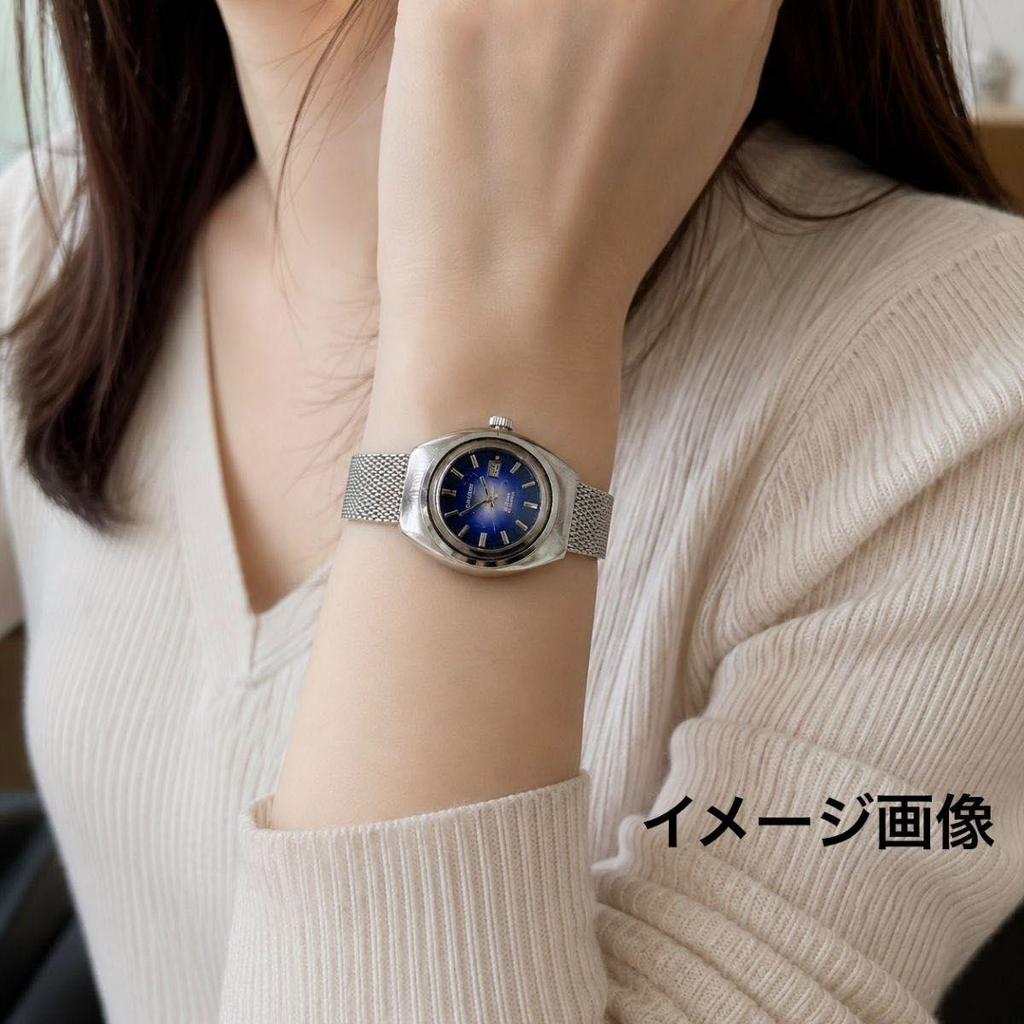 Used 395 ORIENT Women's Watch Manual Winding Operating Blue Dial