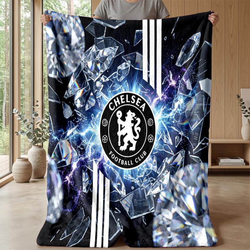 Coperta a tema Chelsea FC Morbida coperta in flanella Coperta morbida da divano Coperta accogliente per divano e letto per la decorazione della casa