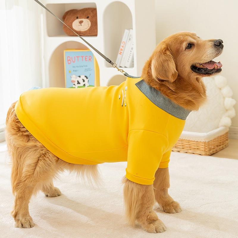Felpa Termica Stampata con Collo a Polo Calda Per Cani di Taglia Grande Abbigliamento per Animali Domestici
