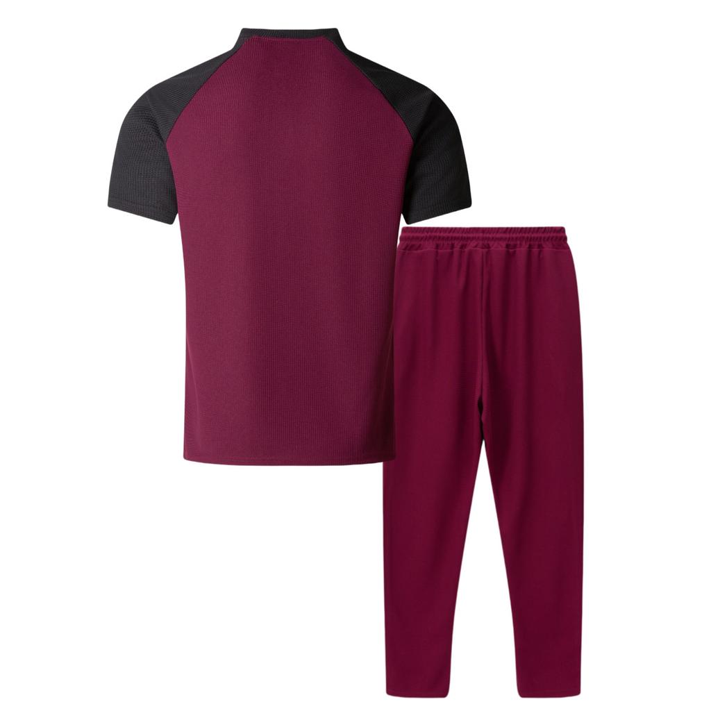 Summer Men's Casual Round Neck Short Sleeved Pants Set