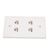 Ethernet Wall Plate 4 Port Cat6 Space Saving Good Fixation Internet Wall Plate with Screws for Home Office