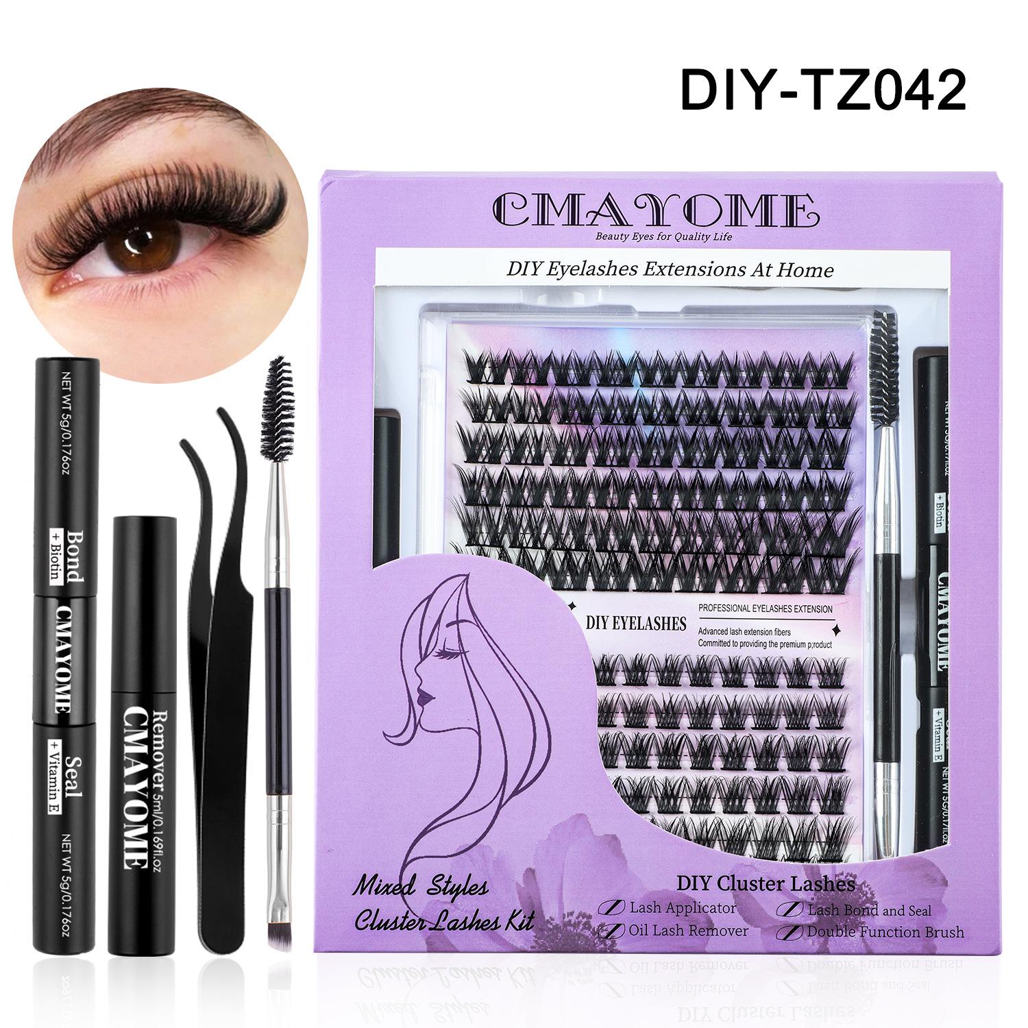 

Натуральный Густой Набор Накладных Ресниц Одинарными Пучками 126 Пучков Смешанные и Сочетаемые Сделай Сам Сегментированные Многоволосковые Ресницы