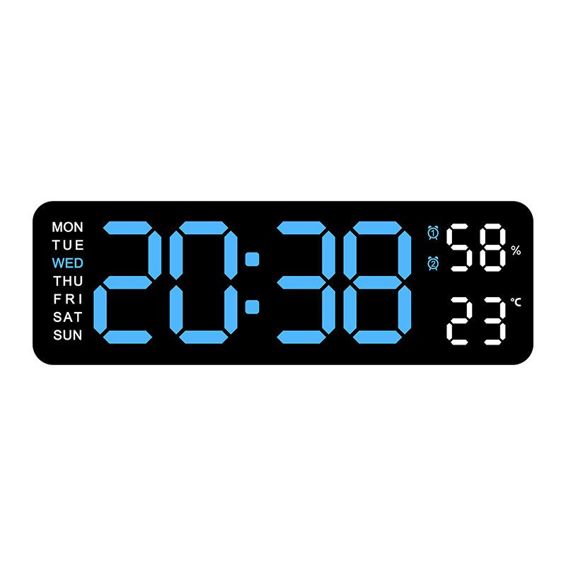 5503 Multi-Function Electronic Alarm Clock - Large Font, Rectangular Design, Wall-Mountable or Stand-Alone
