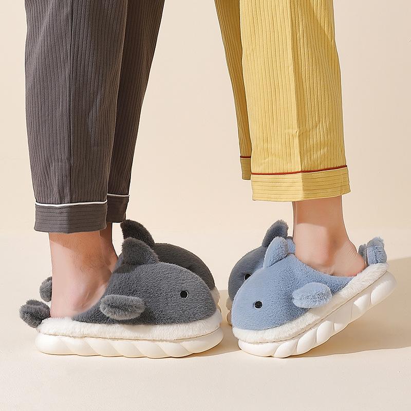 Cotton slippers soft winter thick bottom couple home plush cotton mop warm fluffy slippers