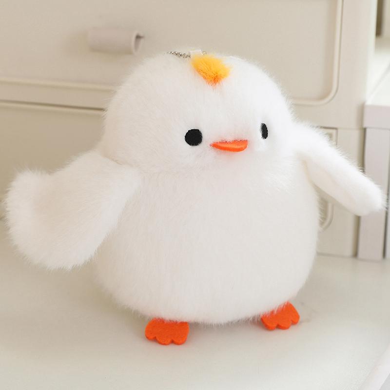 13cm Cute Simulation Bird Plush Doll Pendant Cartoon Round Bird Can Be Fixed Standing On The Shoulder Plush Toy Gift For Child