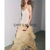 Summer New Product Women's Clothes Mid-Waist Asymmetric Hem Print Laminated Decoration Skirt 3694011