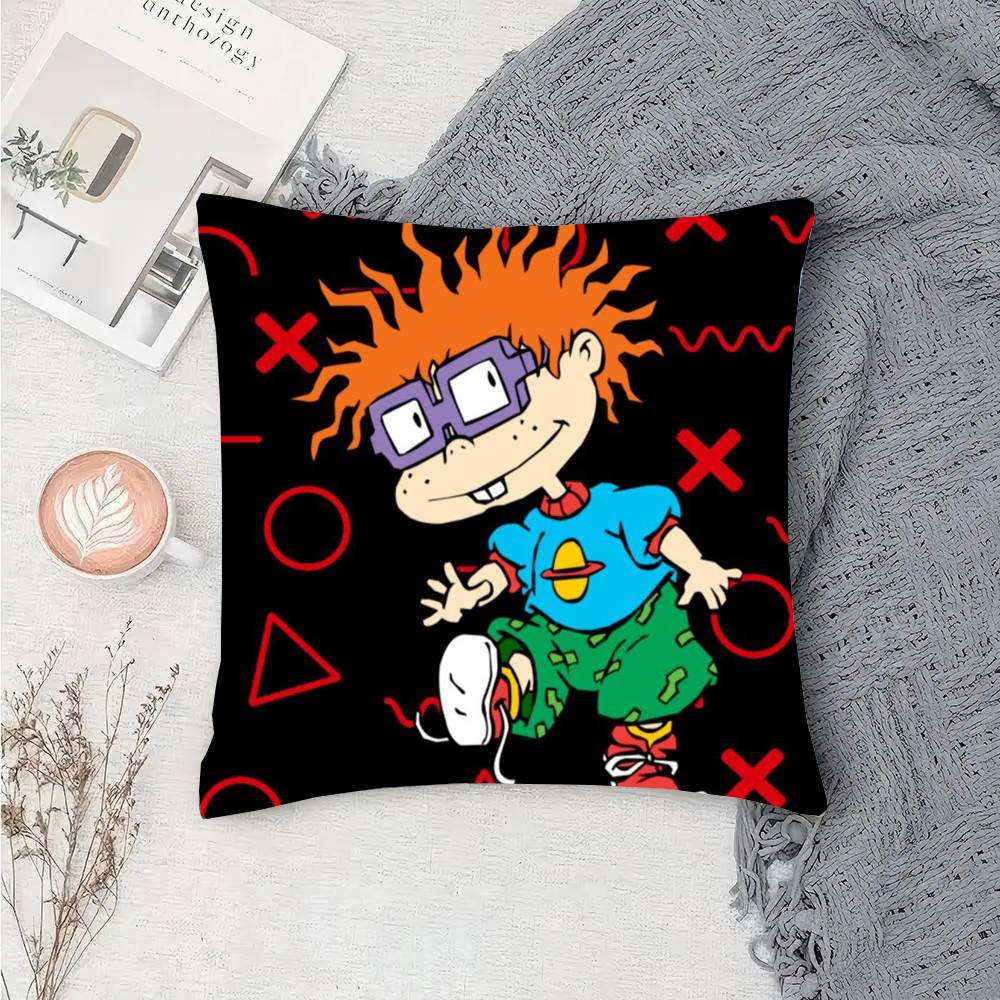 Cartoon R-Rugrats Anime Pillow Case Fashion Square Pillowcase Bedroom Sofa Room Ins Decoration Leisure