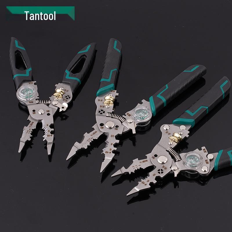 Multifunctional Electrician's Long Nose Pliers: Wire Stripper, Cutter, Voltage Tester, Puller, Folding Test Pen