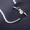 Charms Fine 4MM Rope Chain 925 Silver Necklaces for Woman Men Classic Fashion Jewelry Wedding Party Holiday Gifts
