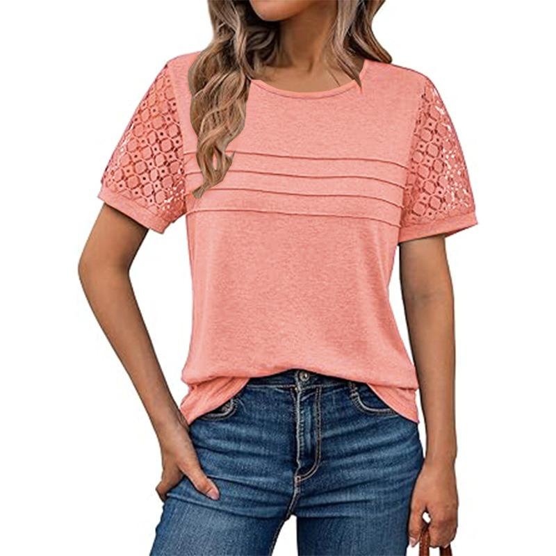 BFCCQB Camicette e camicie casual con scollo a maniche corte e alla moda da donna