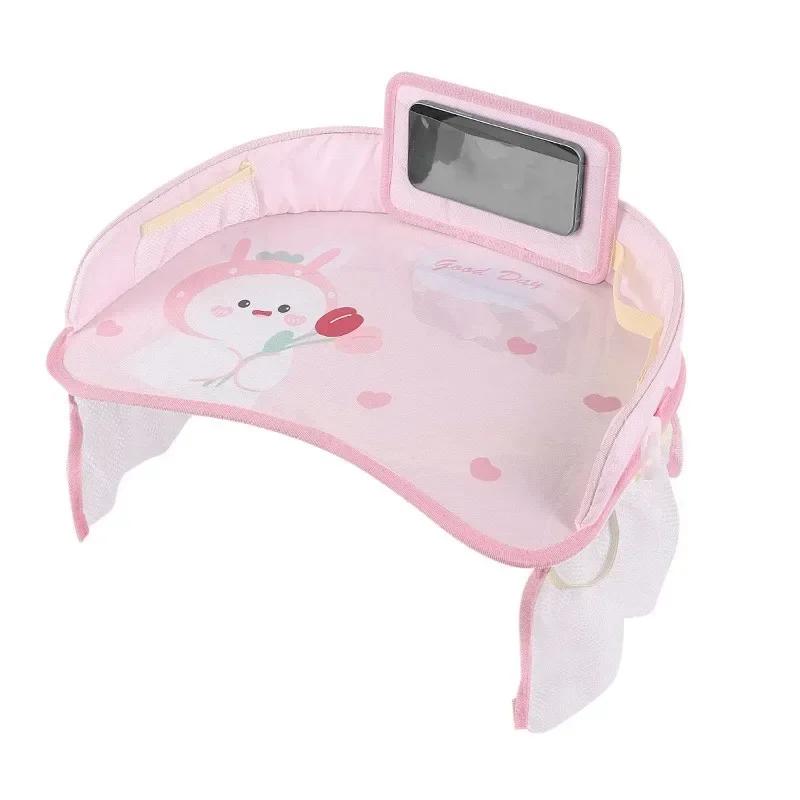 Kids Travel Tray Car Seat Activity and Play Tray Organizer for Children and Toddlers Lap Desk with Tablet Phone Holder Foldable