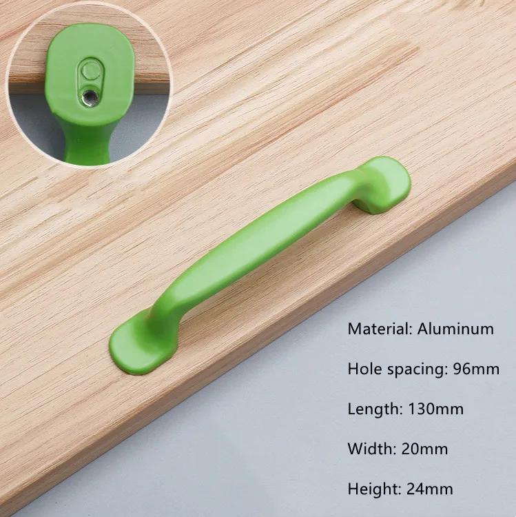 Modern Simple Aluminum Colorful Furniture Handles Children's Room Cabinet Door Handles Drawers Wardrobe Knobs Home Decoration