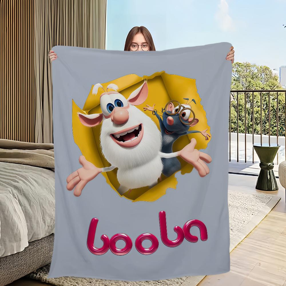 Cartoon Cute B-Booba Blanket Flannel Warm Comfort Soft Plush Blanket For Picnic Beds Sofas Homes And Bedrooms